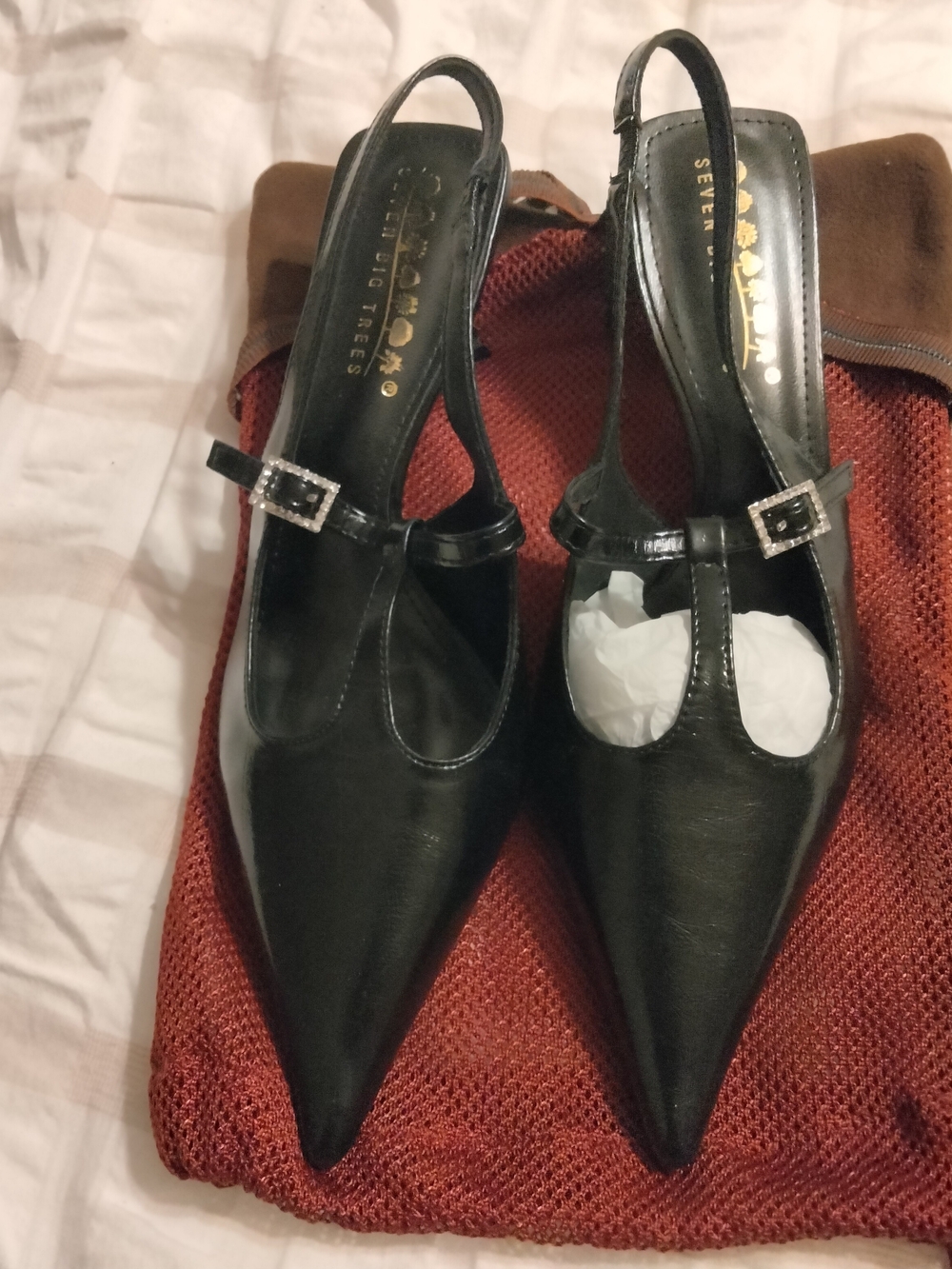Seven Dials Black Pointed Slingback Heels